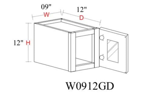 Shaker White Wall Cabinet SW-W0912GD — Tree Cabinetry product image