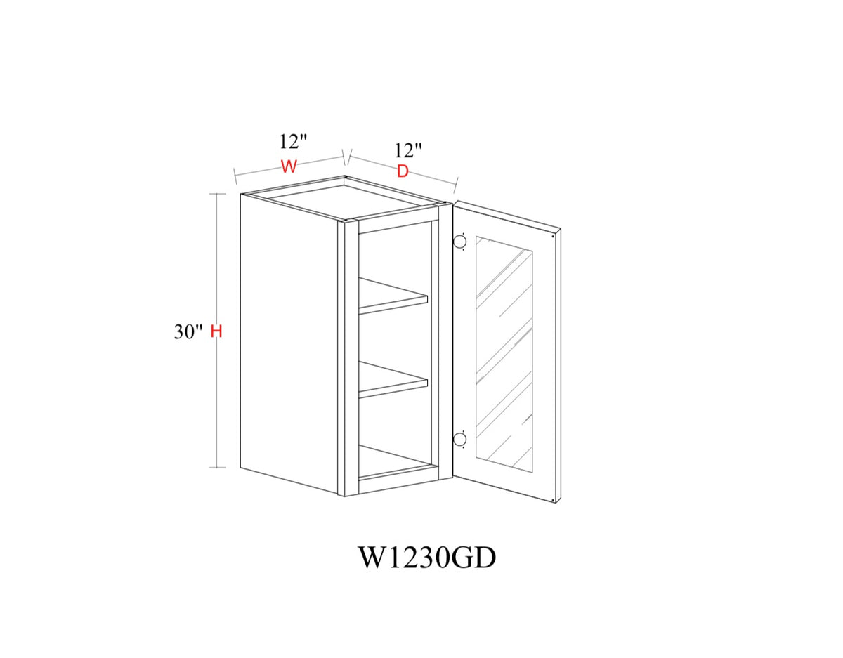 Safari Fancy Shaker Wall Cabinet SFS-W1230GD — Tree Cabinetry product image