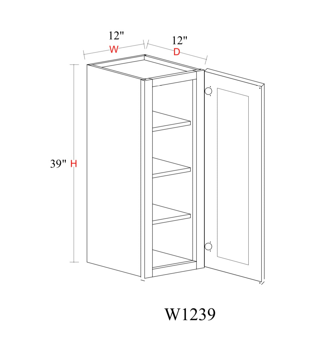 Matcha Fancy Shaker Wall Cabinet MFS-W1239 — Tree Cabinetry product image