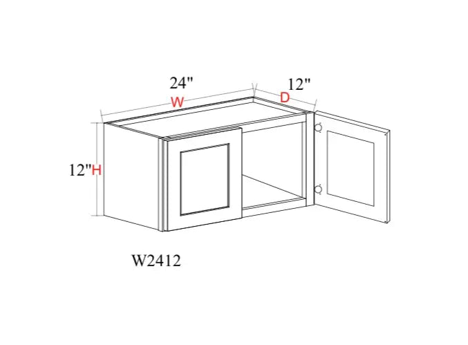 Shaker White Wall Cabinet SW-W2412 — Tree Cabinetry product image