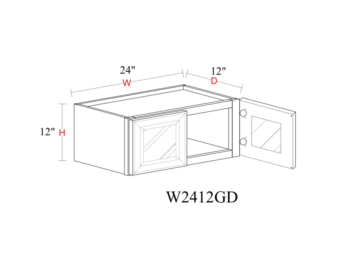 Shaker White Wall Cabinet SW-W2412GD — Tree Cabinetry product image