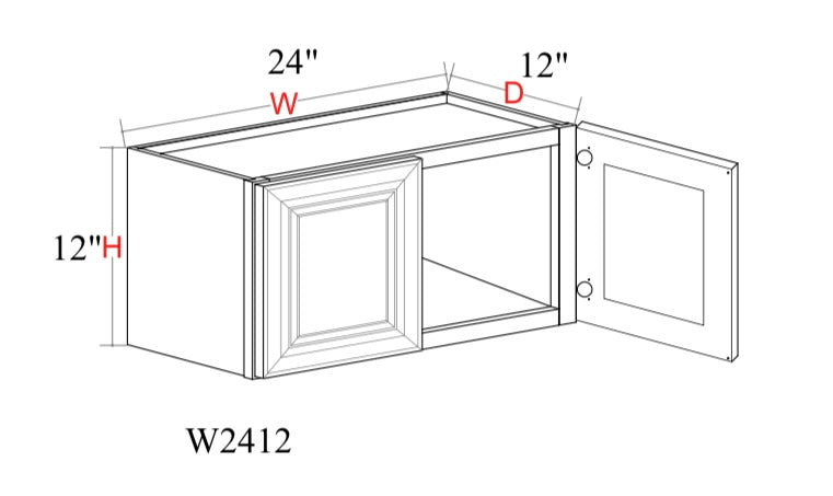 Whipped Cream Fancy Shaker Wall Cabinet WCFS-W2412 — Tree Cabinetry product image