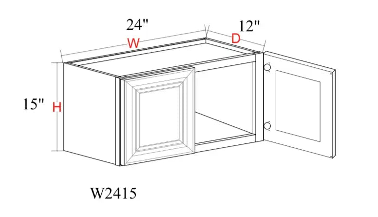 Safari Fancy Shaker Wall Cabinet SFS-W2415 — Tree Cabinetry product image