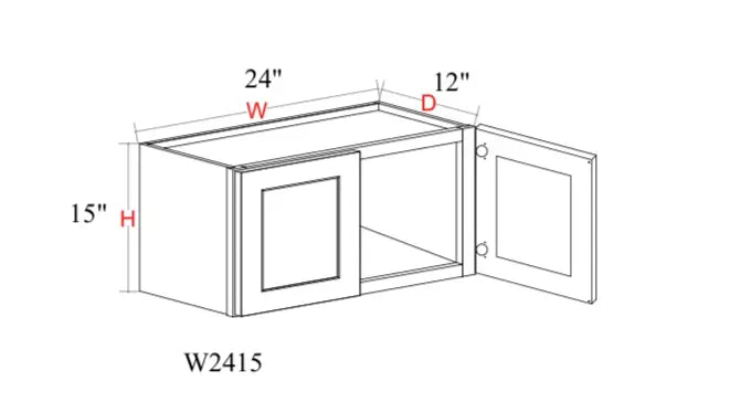 Shaker White Wall Cabinet SW-W2415 — Tree Cabinetry product image