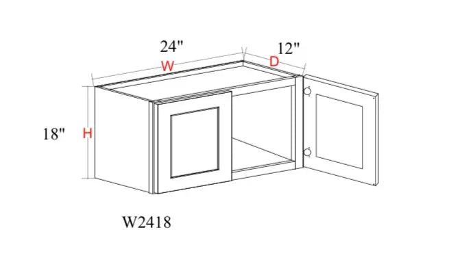 Shaker White Wall Cabinet SW-W2418 — Tree Cabinetry product image
