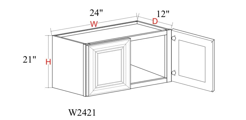Whipped Cream Fancy Shaker Wall Cabinet WCFS-W2421 — Tree Cabinetry product image