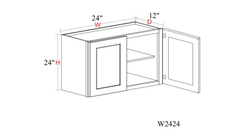 Shaker White Wall Cabinet SW-W2424 — Tree Cabinetry product image