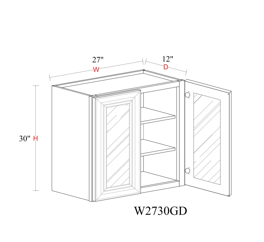 Matcha Fancy Shaker Wall Cabinet MFS-W2730GD — Tree Cabinetry product image