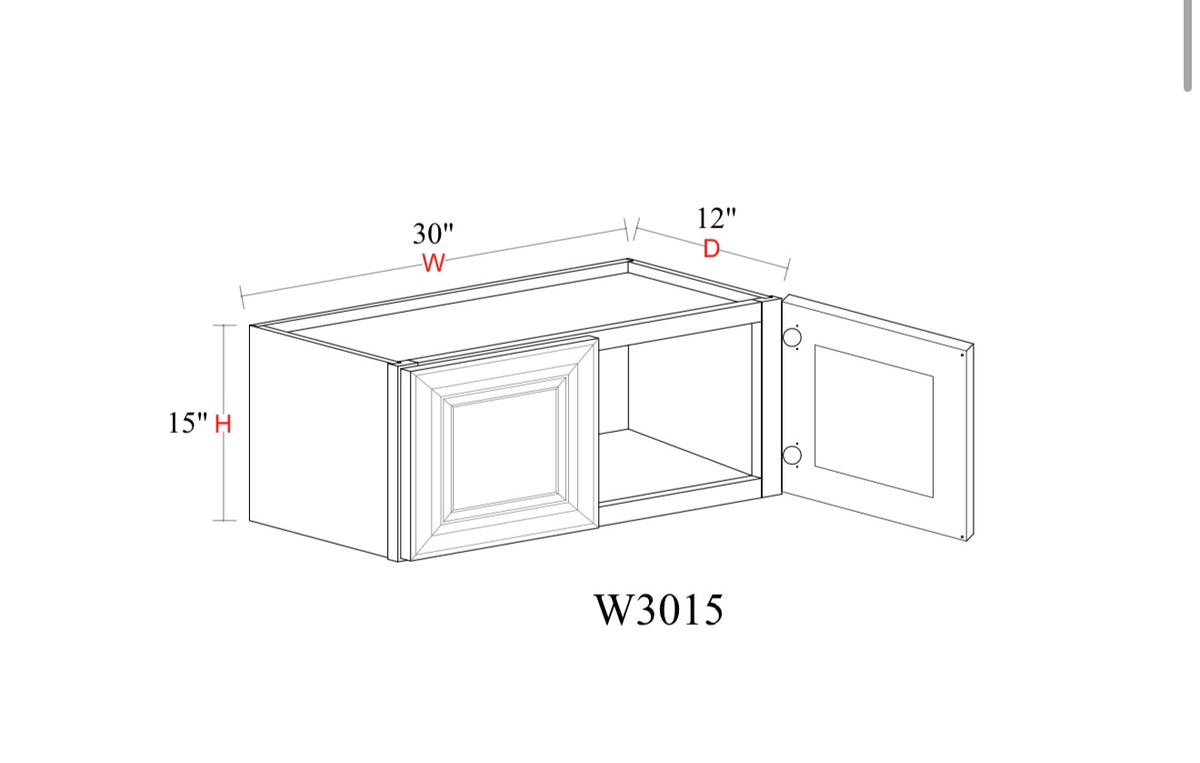 Matcha Fancy Shaker Wall Cabinet MFS-W3015 — Tree Cabinetry product image