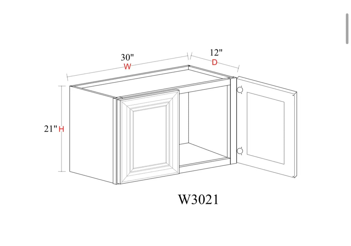 Whipped Cream Fancy Shaker Wall Cabinet WCFS-W3021 — Tree Cabinetry product image