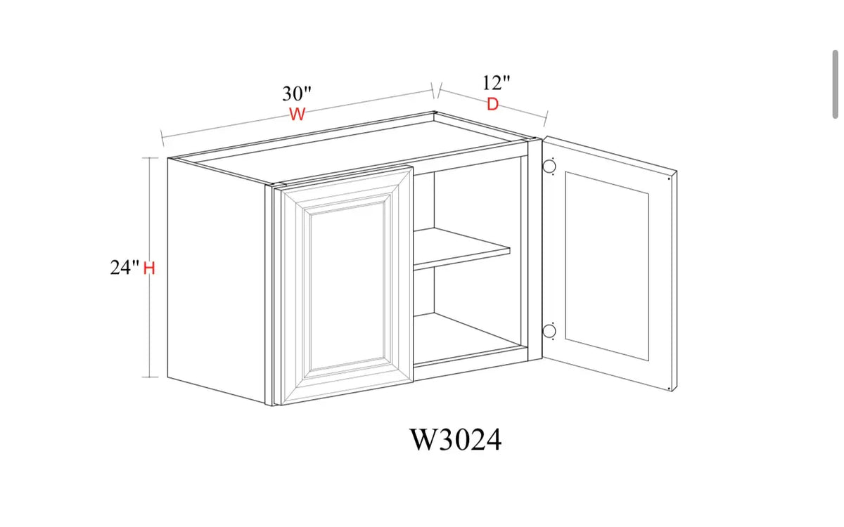 Matcha Fancy Shaker Wall Cabinet MFS-W3024 — Tree Cabinetry product image