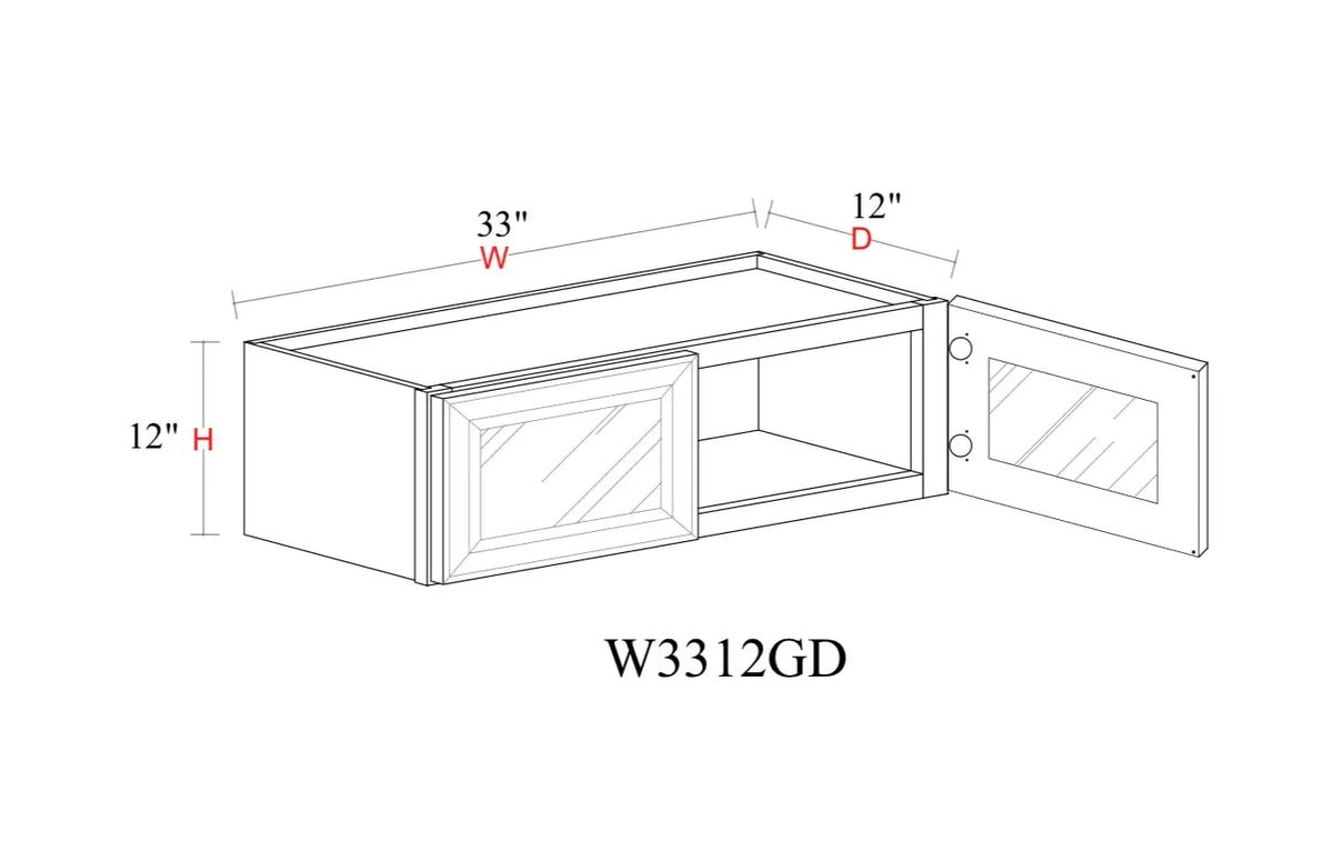 Safari Fancy Shaker Wall Cabinet SFS-W3312 — Tree Cabinetry product image