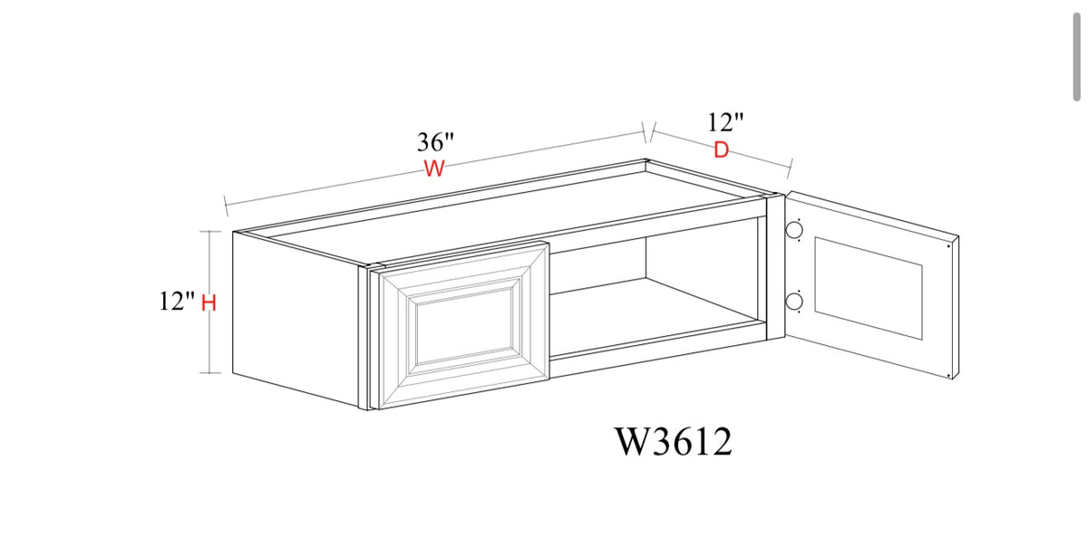Safari Fancy Shaker Wall Cabinet SFS-W3612 — Tree Cabinetry product image