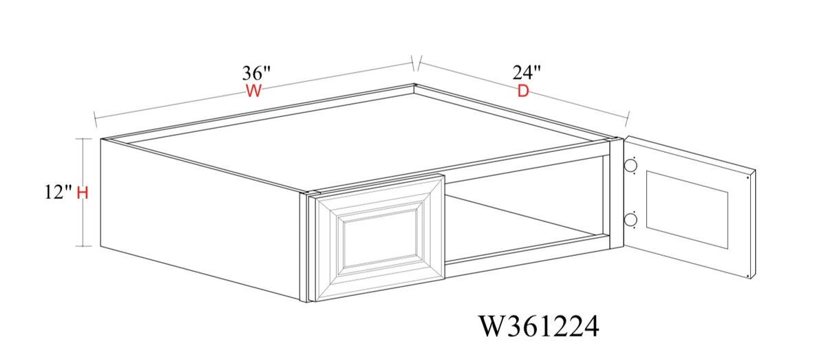 Whipped Cream Fancy Shaker Wall Cabinet WCFS-W361224 — Tree Cabinetry product image