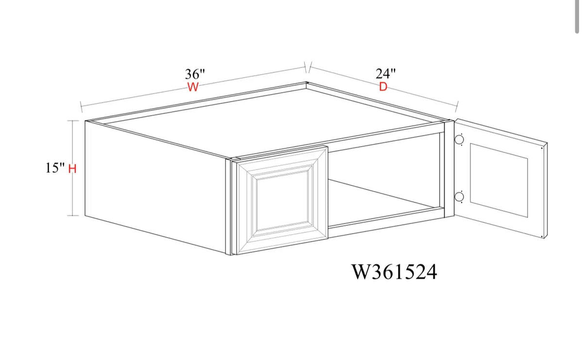 Safari Fancy Shaker Wall Cabinet SFS-W361524 — Tree Cabinetry product image