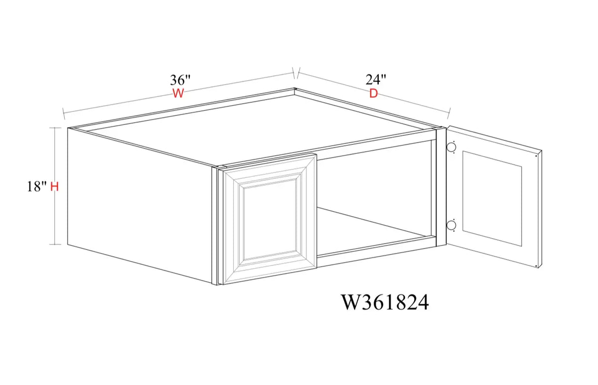 Safari Fancy Shaker Wall Cabinet SFS-W361824 — Tree Cabinetry product image