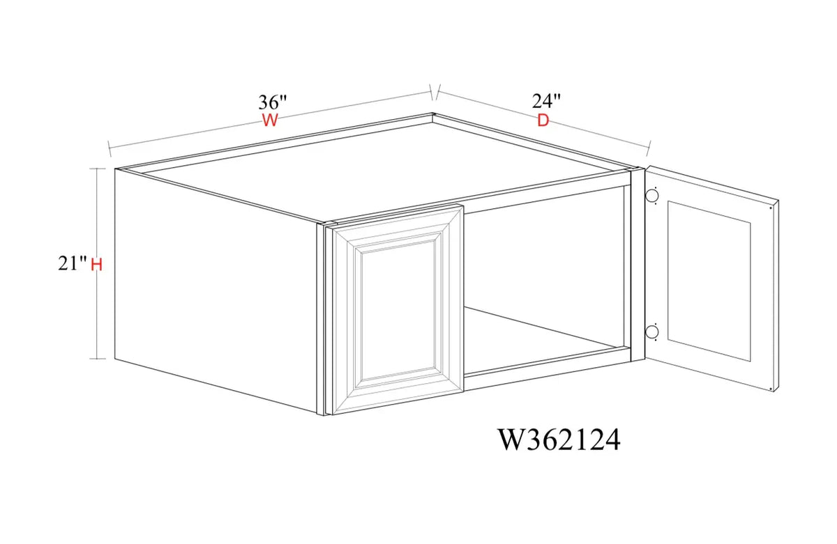 Safari Fancy Shaker Wall Cabinet SFS-W362124 — Tree Cabinetry product image