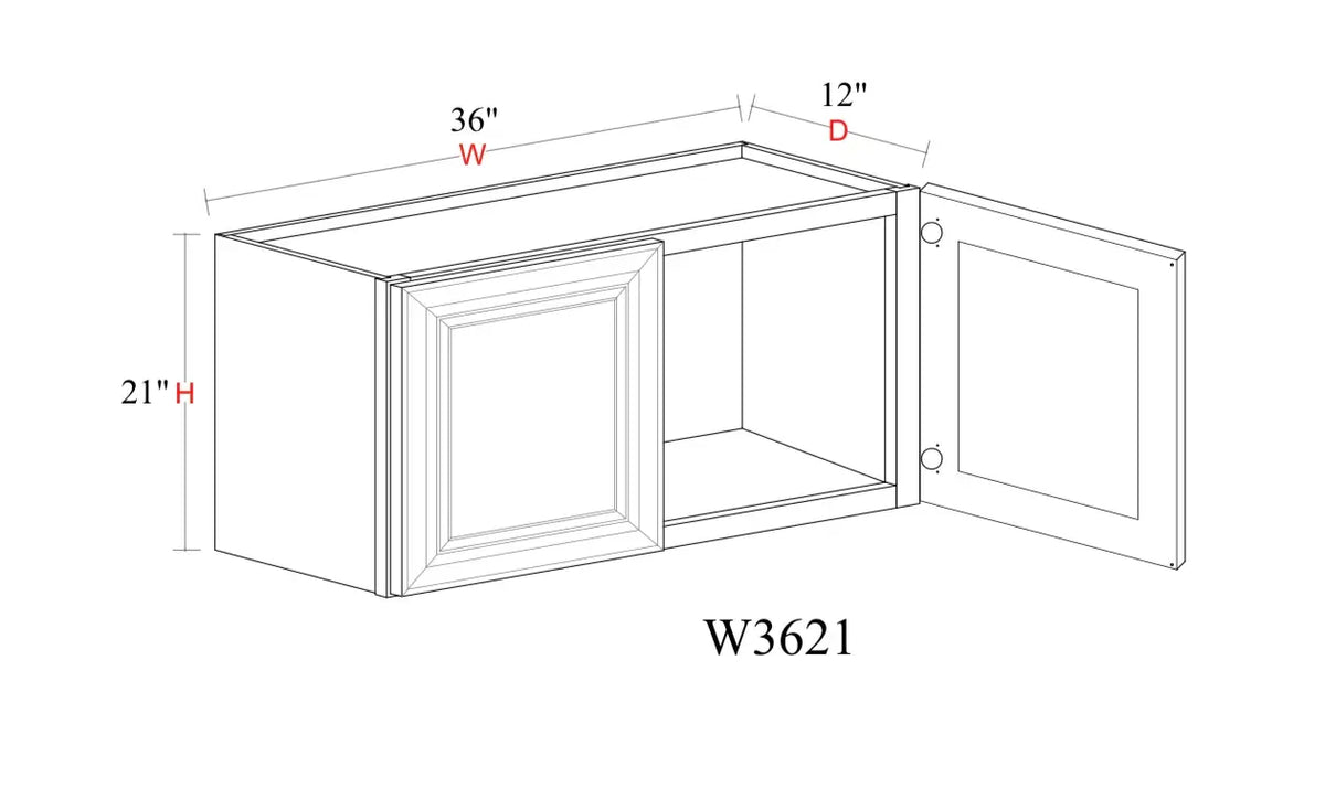 Matcha Fancy Shaker Wall Cabinet MFS-W3621 — Tree Cabinetry product image