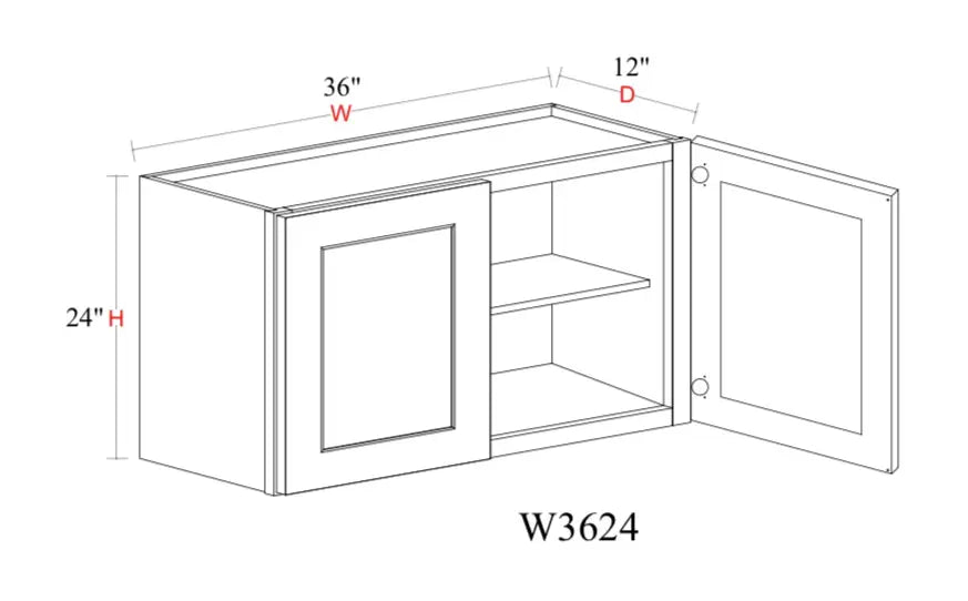 Shaker White Wall Cabinet SW-W3624 — Tree Cabinetry product image
