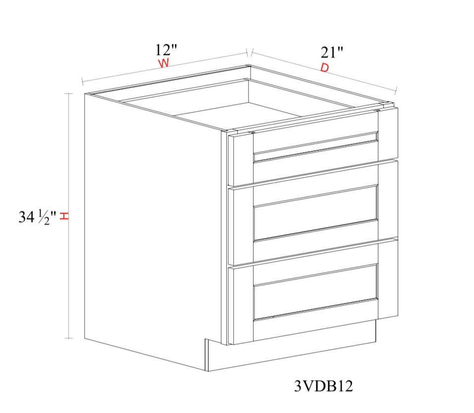 Safari Fancy Shaker Vanity SFS-3VDB12 — Tree Cabinetry product image