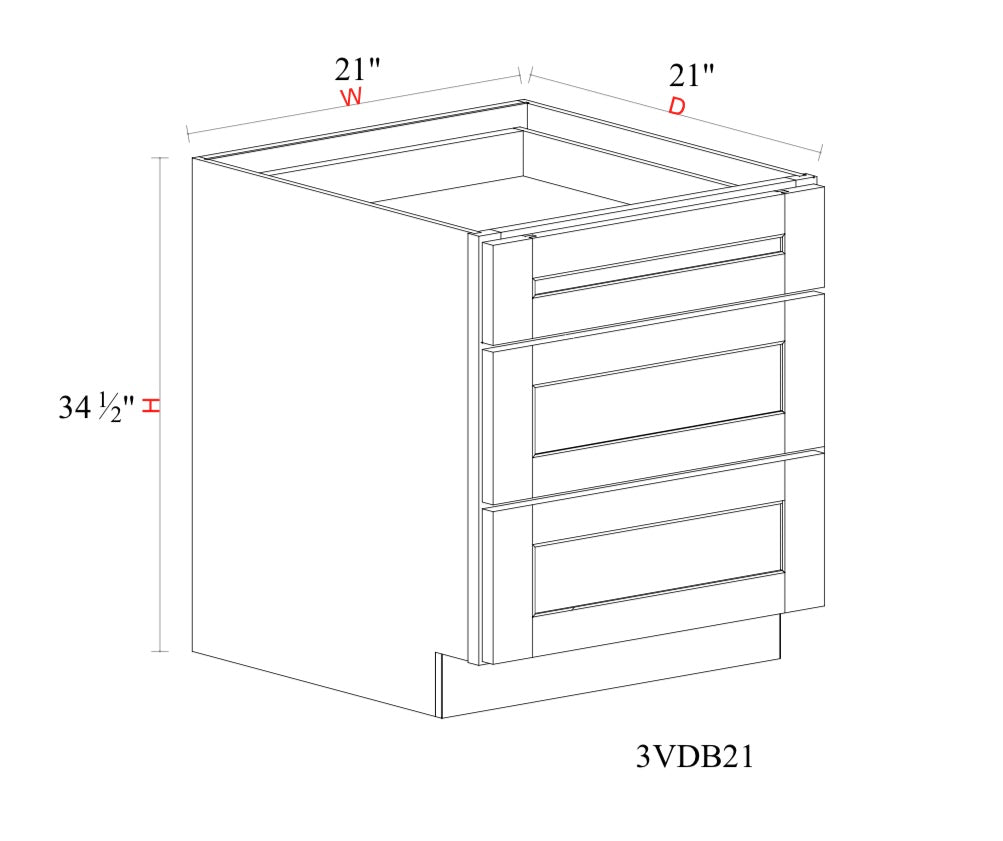Matcha Fancy Shaker Vanity MFS-3VDB21 — Tree Cabinetry product image