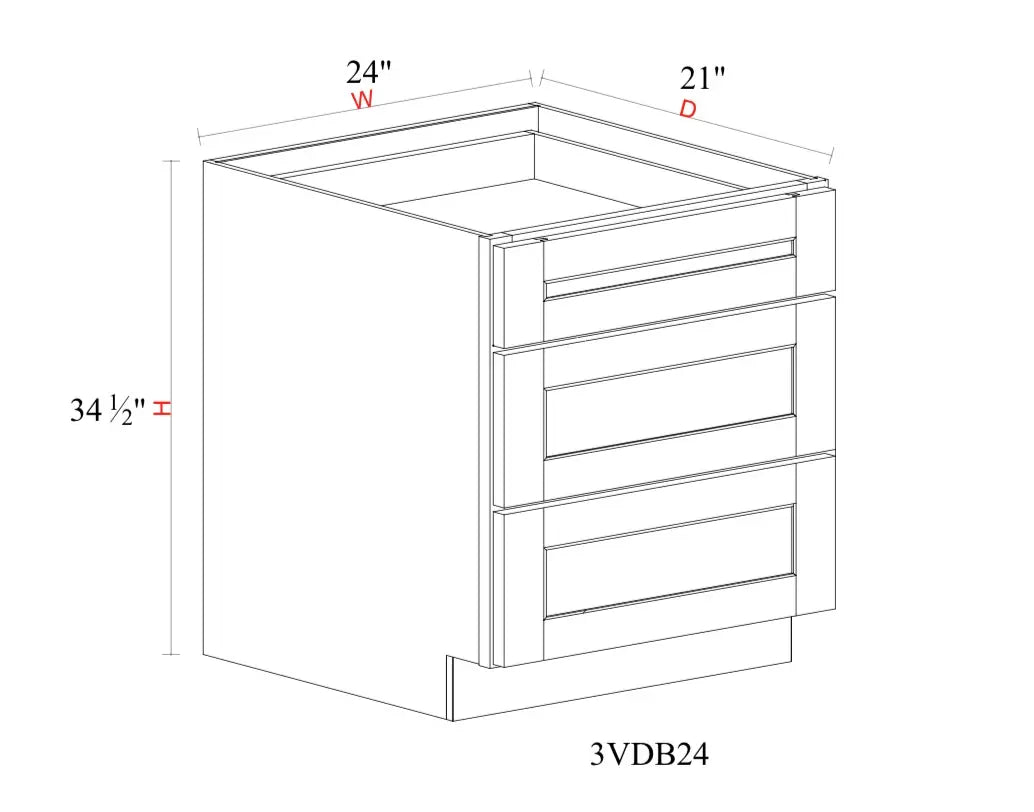 Whipped Cream Fancy Shaker Vanity WCFS-3VDB24 — Tree Cabinetry product image