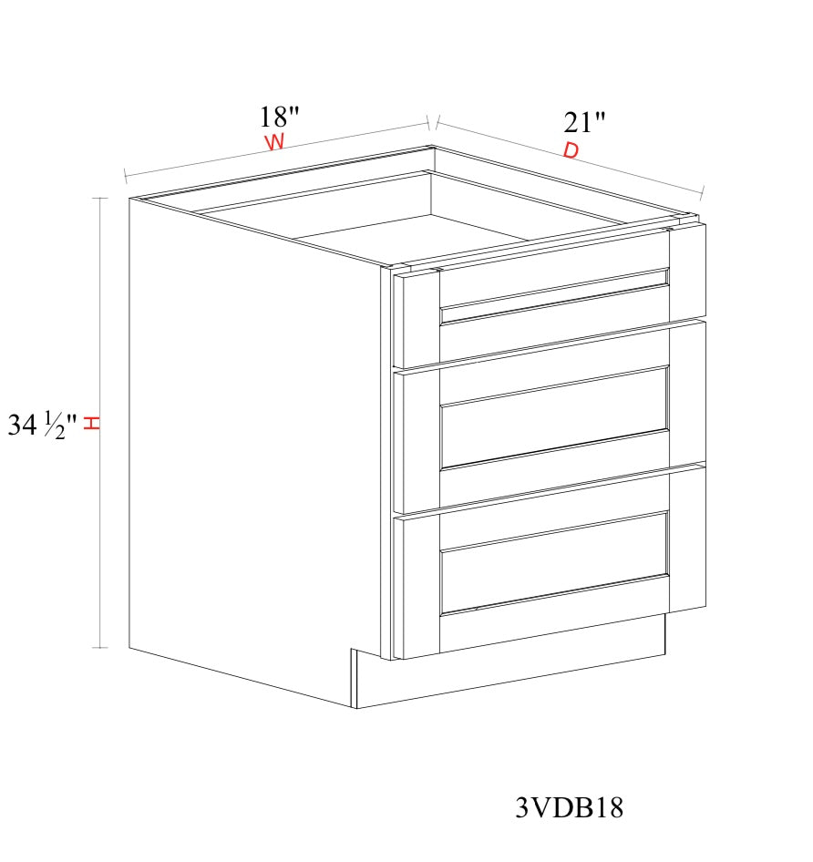 Safari Fancy Shaker Vanity SFS-3VDB18 — Tree Cabinetry product image