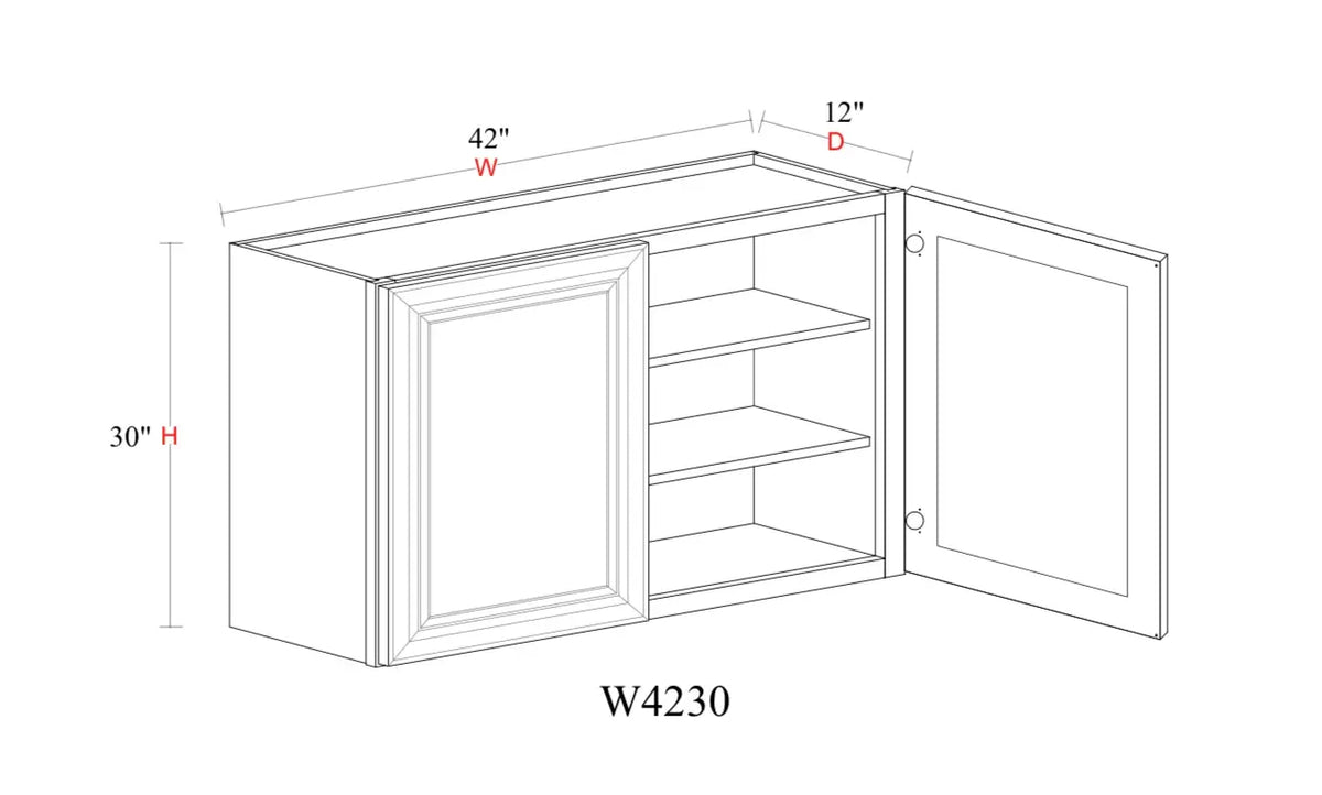 Safari Fancy Shaker Wall Cabinet SFS-W4230 — Tree Cabinetry product image