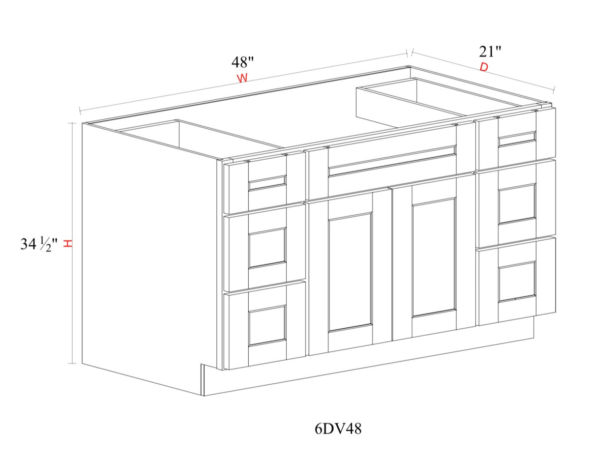 Safari Fancy Shaker Vanity SFS-6DV48 — Tree Cabinetry product image