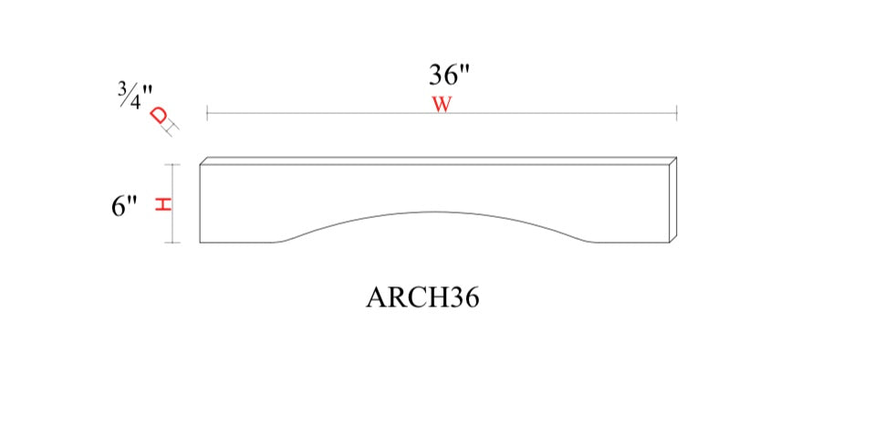 Safari Fancy Shaker Cabinet Accessory SFS-ARCH36 — Tree Cabinetry product image