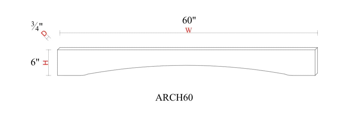 Shaker White Cabinet Accessory SW-ARCH60 — Tree Cabinetry product image