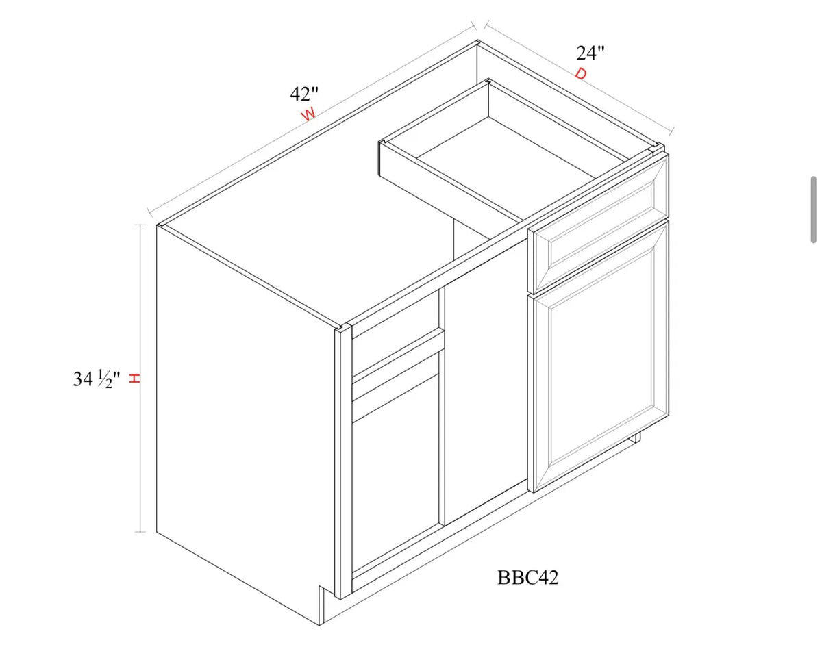 Matcha Fancy Shaker Base Cabinet MFS-BBC42 R/L — Tree Cabinetry product image