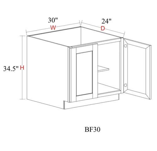 Safari Fancy Shaker Base Cabinet SFS-B30FHD — Tree Cabinetry product image
