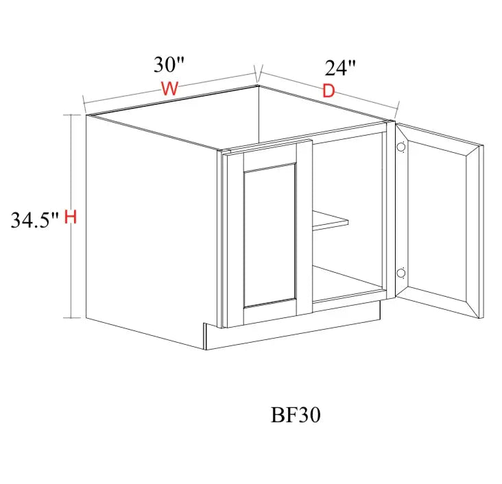 Whipped Cream Fancy Shaker Base Cabinet WCFS-B30FHD — Tree Cabinetry product image