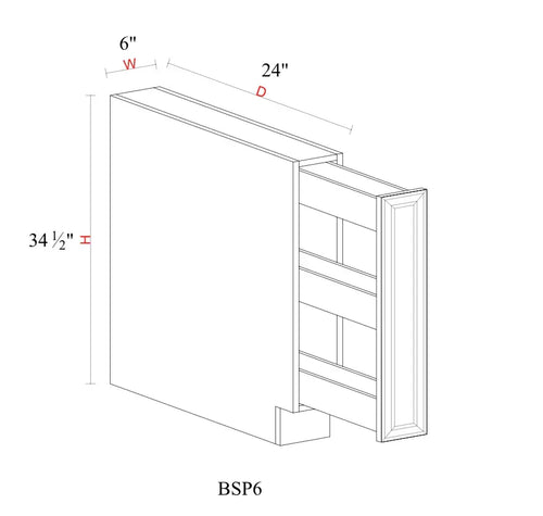 Safari Fancy Shaker Base Cabinet SFS-BSP6 — Tree Cabinetry product image