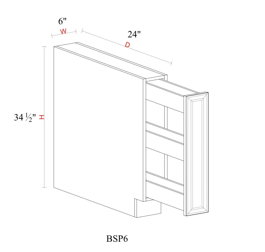Whipped Cream Fancy Shaker Base Cabinet WCFS-BSP6 — Tree Cabinetry product image