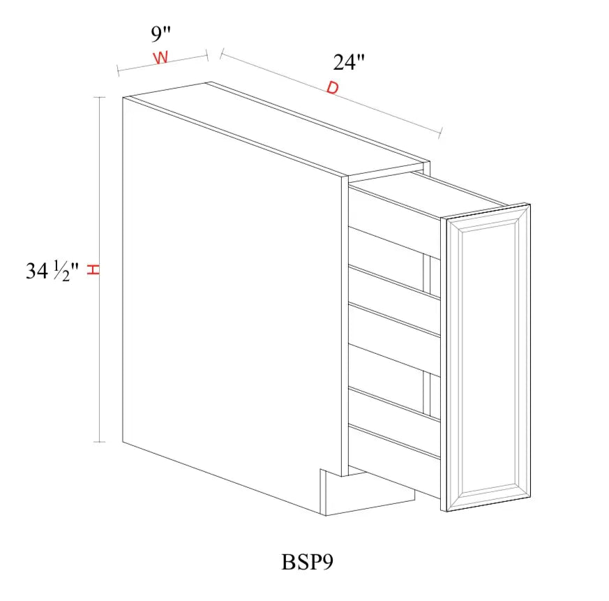 Matcha Fancy Shaker Base Cabinet MFS-BSP9 — Tree Cabinetry product image