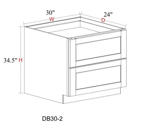 Matcha Fancy Shaker Base Cabinet MFS-DB30-2D — Tree Cabinetry product image