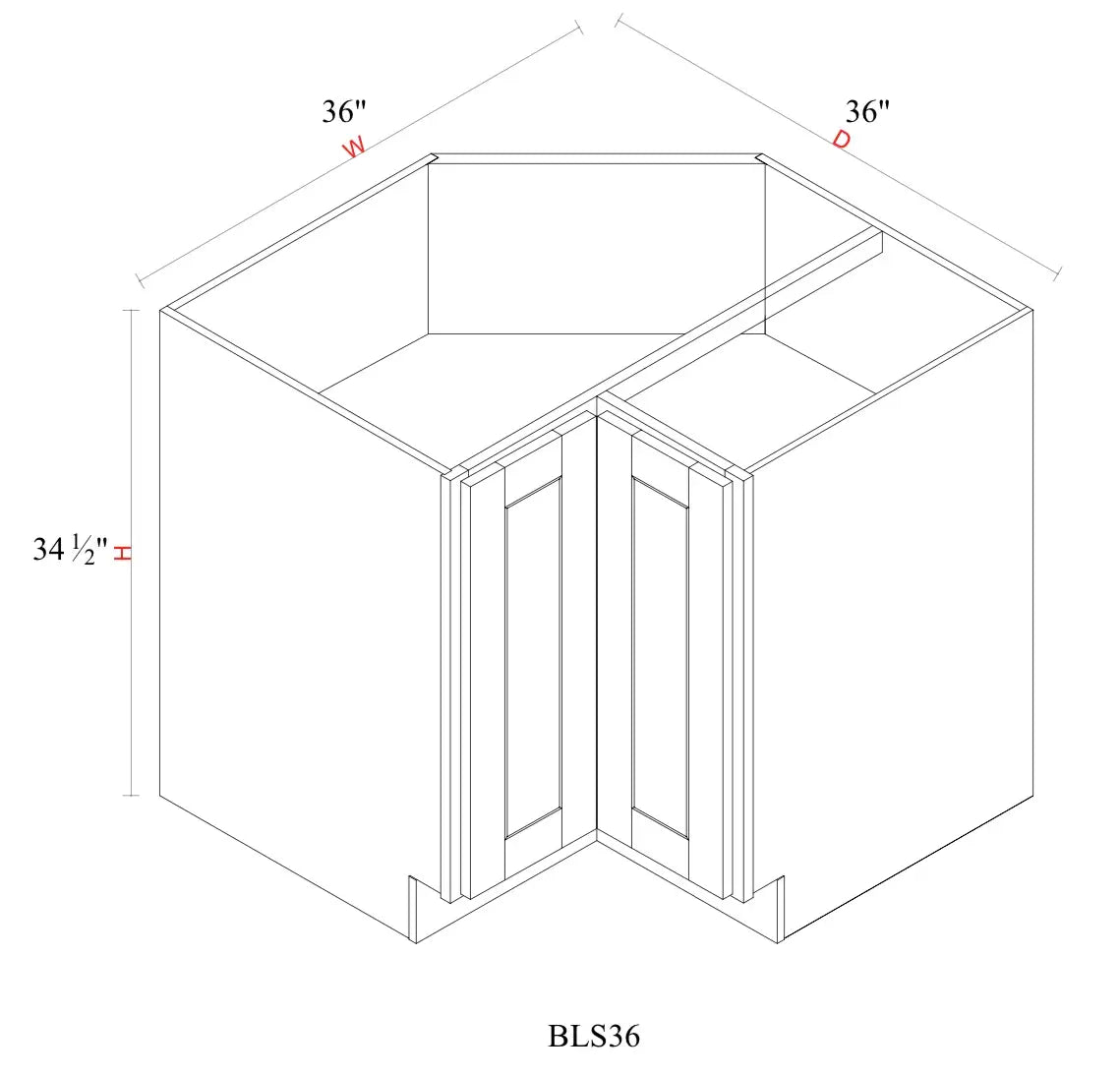 Safari Fancy Shaker Base Cabinet SFS-ERB36 — Tree Cabinetry product image