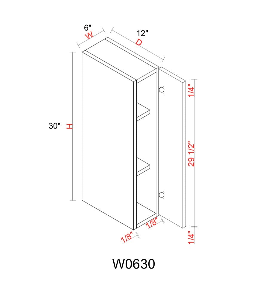 Whipped Cream Fancy Shaker Wall Cabinet WCFS-W0630 — Tree Cabinetry product image