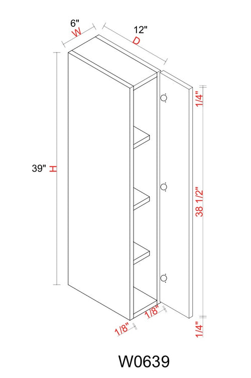 Safari Fancy Shaker Wall Cabinet SFS-W0639 — Tree Cabinetry product image