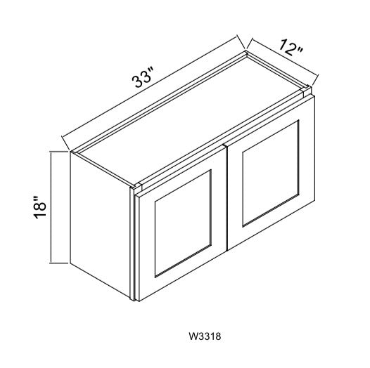 Whipped Cream Fancy Shaker Wall Cabinet WCFS-W3318 — Tree Cabinetry product image