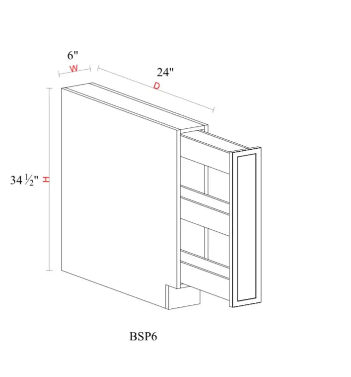 Shaker White Base Cabinet SW-BSP6 — Tree Cabinetry product image