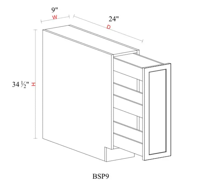 Shaker White Base Cabinet SW-BSP9 — Tree Cabinetry product image