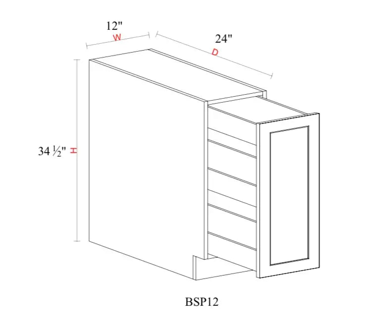 Shaker White Base Cabinet SW-BSP12 — Tree Cabinetry product image