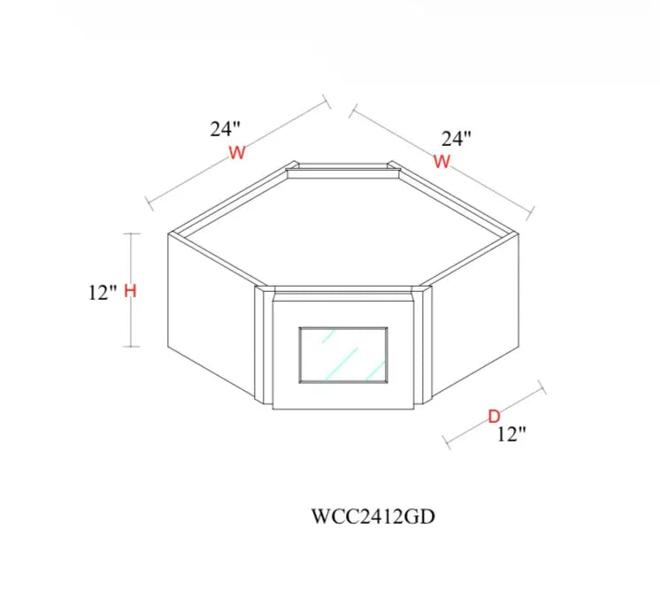 Shaker White Wall Cabinet SW-WDC2412GD — Tree Cabinetry product image