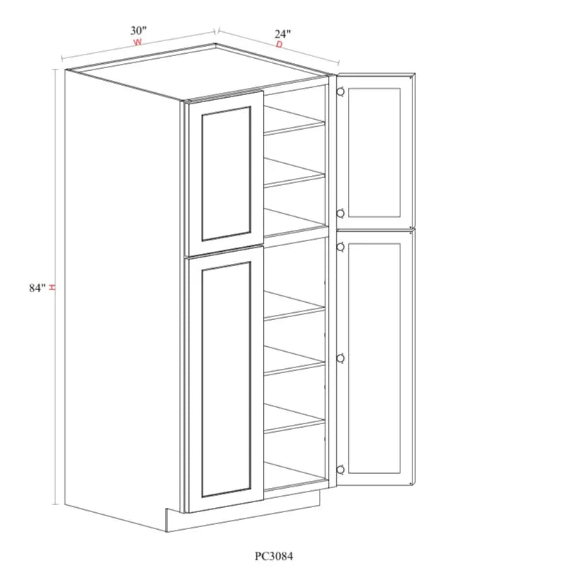 Shaker White Oven & Pantry Cabinet SW-PC3084 — Tree Cabinetry product image