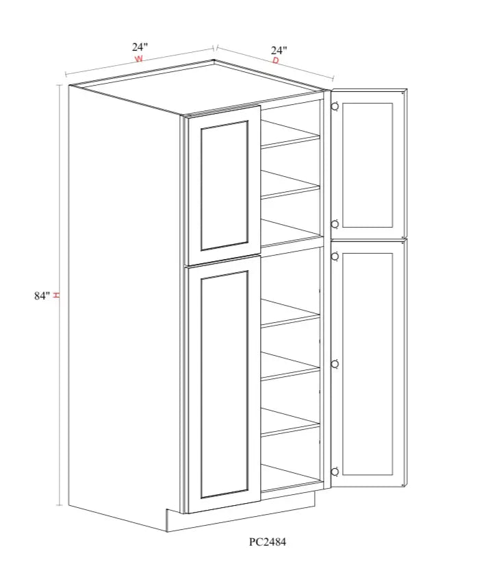 Shaker White Oven & Pantry Cabinet SW-PC2484 — Tree Cabinetry product image