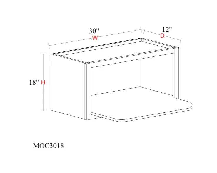 Safari Fancy Shaker Wall Cabinet SFS-MOC3018 — Tree Cabinetry product image