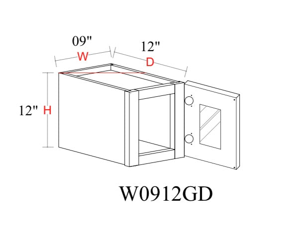 Matcha Fancy Shaker Wall Cabinet MFS-W0912GD — Tree Cabinetry product image